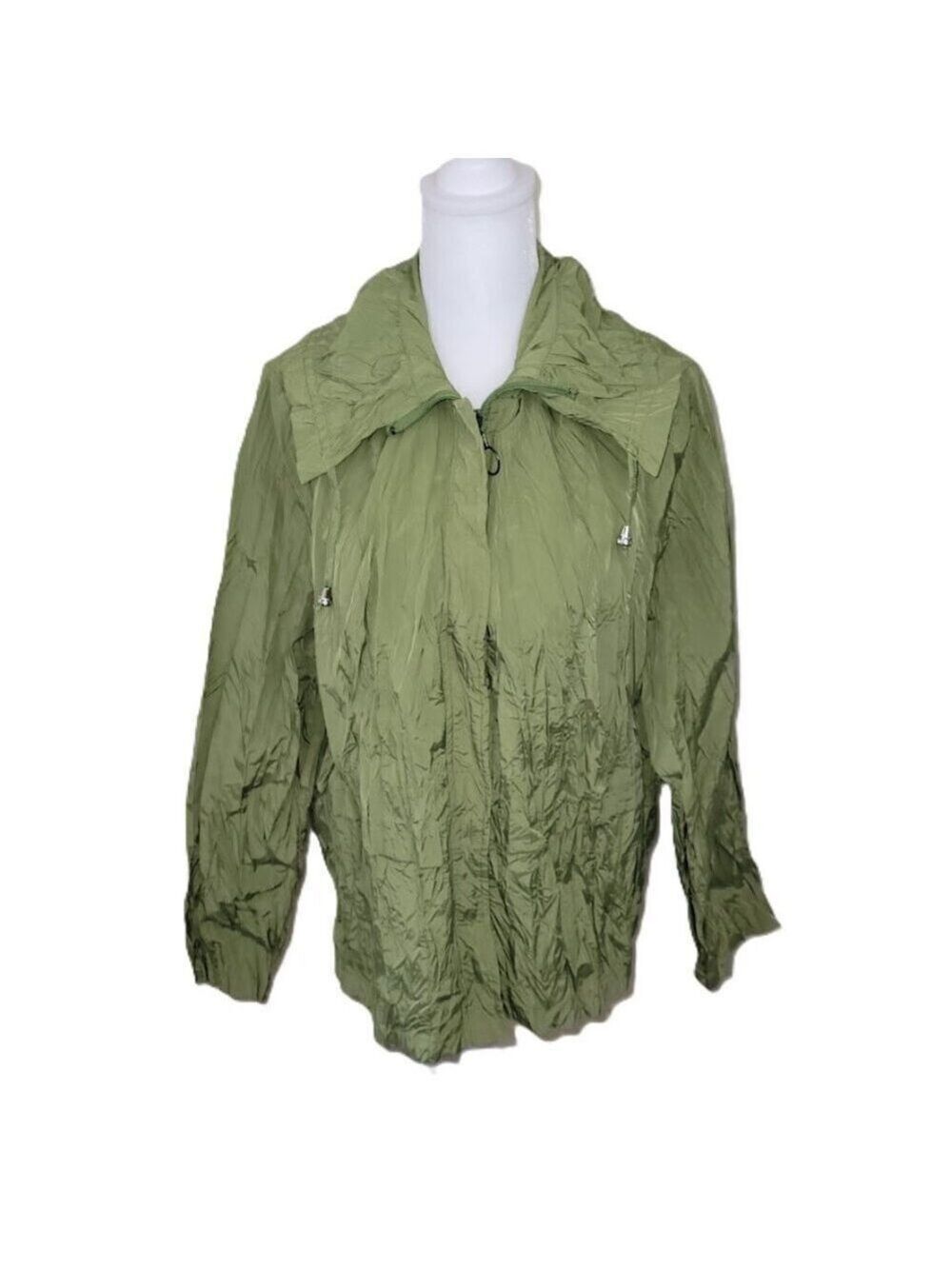 NWT Picadilly Fern Green Spring Jacket Crinkle Texture Fabric Women's Size M